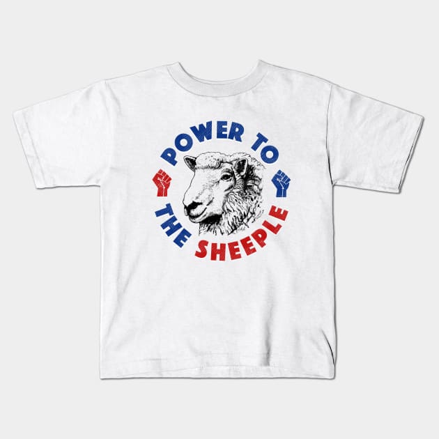 Power To The Sheeple Kids T-Shirt by dumbshirts